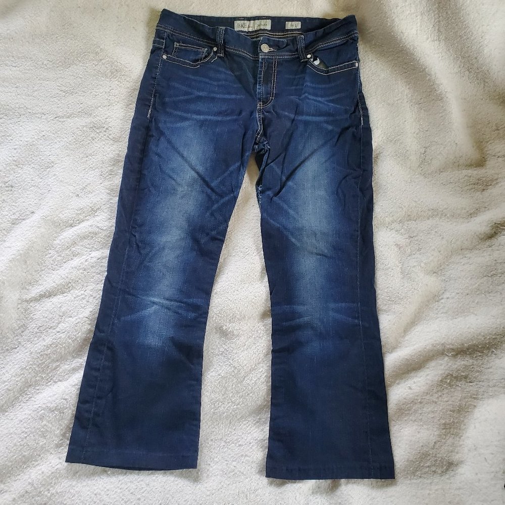 BKE Dakota High Rise Boot Cut/Flare Leg Jeans, Sz 34